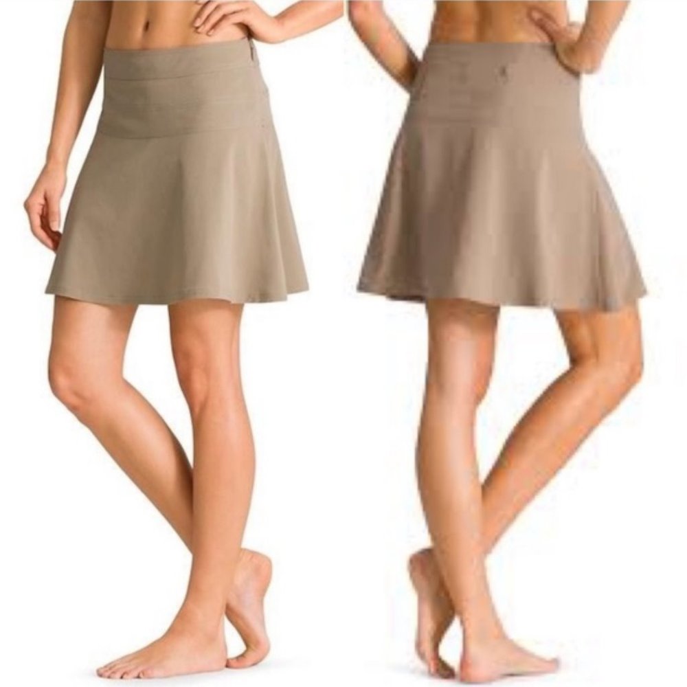 Athleta 12TALL tan "Everyday" skater skirt skort.
